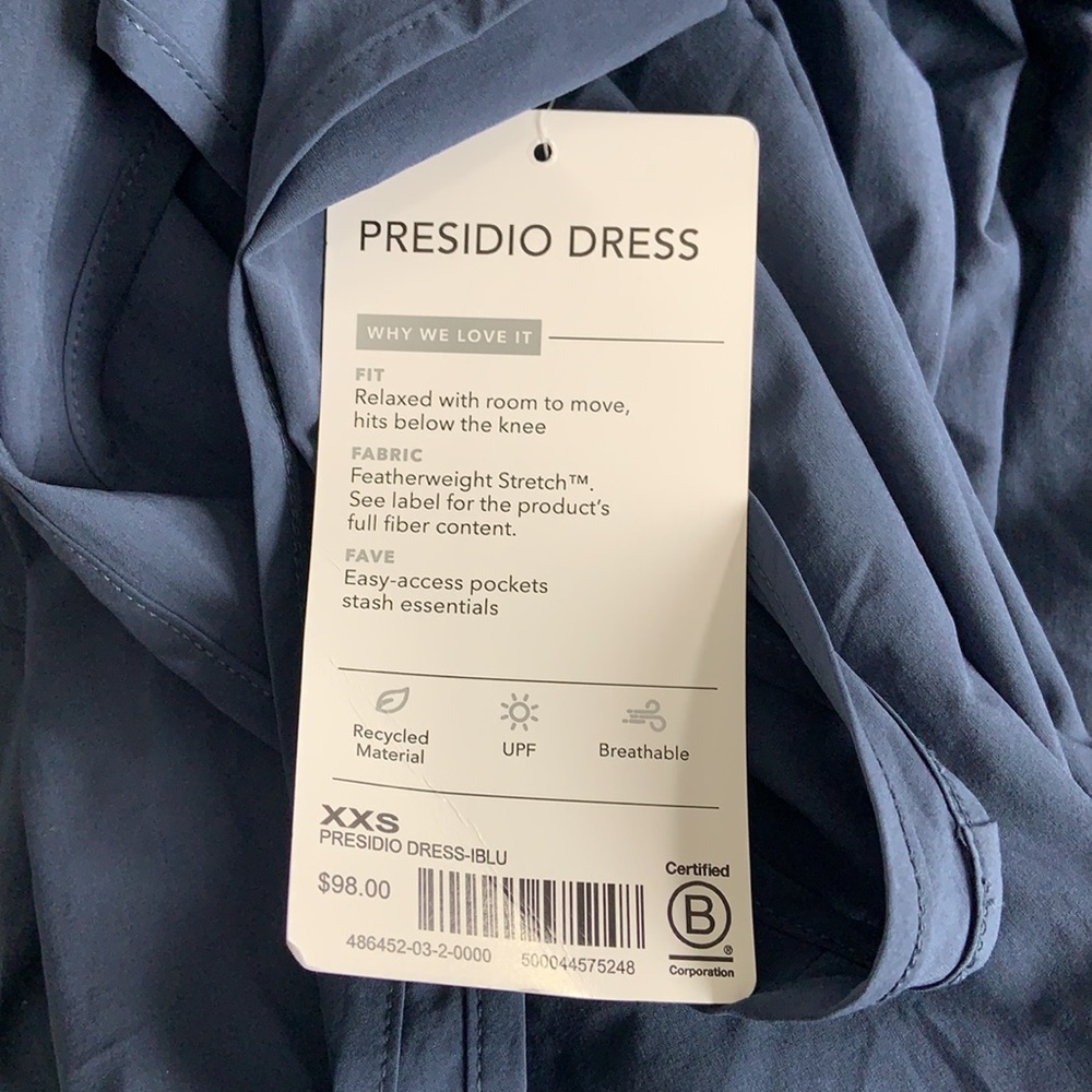 ATHLETA Presidio Dress Iron Blue NWT - Picture 3 of 3